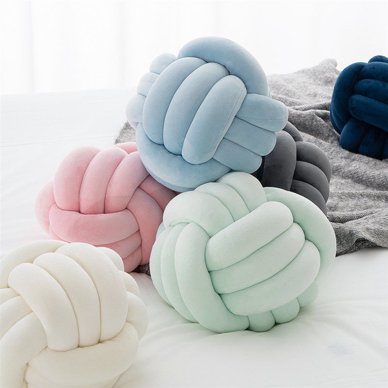 北欧ins手工打结抱枕网红Knot球靠枕创K意球形编织线装饰沙发靠垫,居家布艺,靠垫/抱枕,淘宝优惠券,粉丝福利购,淘宝优惠卷