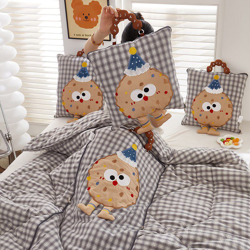 全棉/曲奇抱枕被子两用二合一车载枕头被汽车办公U室空调被午睡毯,居家布艺,抱枕被,淘宝优惠券,粉丝福利购,淘宝优惠卷
