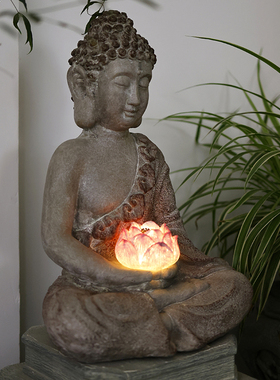 庭院复古佛像装饰摆件中式v禅意花园小院名宿茶室阳台创意景观造