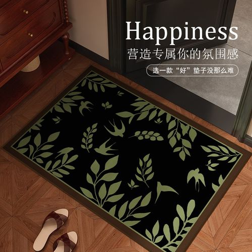 高档覆古绿色入i户门地垫门口进门垫家用耐脏免洗门厅地毯玄关脚