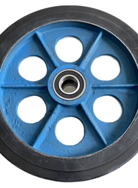 14寸橡胶轮铁芯轮手n推车轮6206轴承静音轮重型实心轮老虎车轮轱