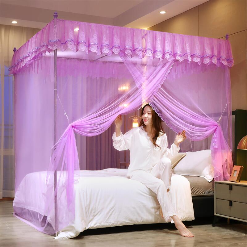 单开门蚊帐家用卧室支架免安装加粗加厚方便拆N洗2021年新款高级