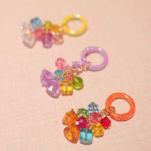 原创手作blingbling精致可爱施华洛水晶小提溜手机链包包挂件饰品