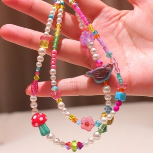 五彩缤纷童趣系列水晶琉璃手机链童趣减龄饰品配饰挂绳精致ins风