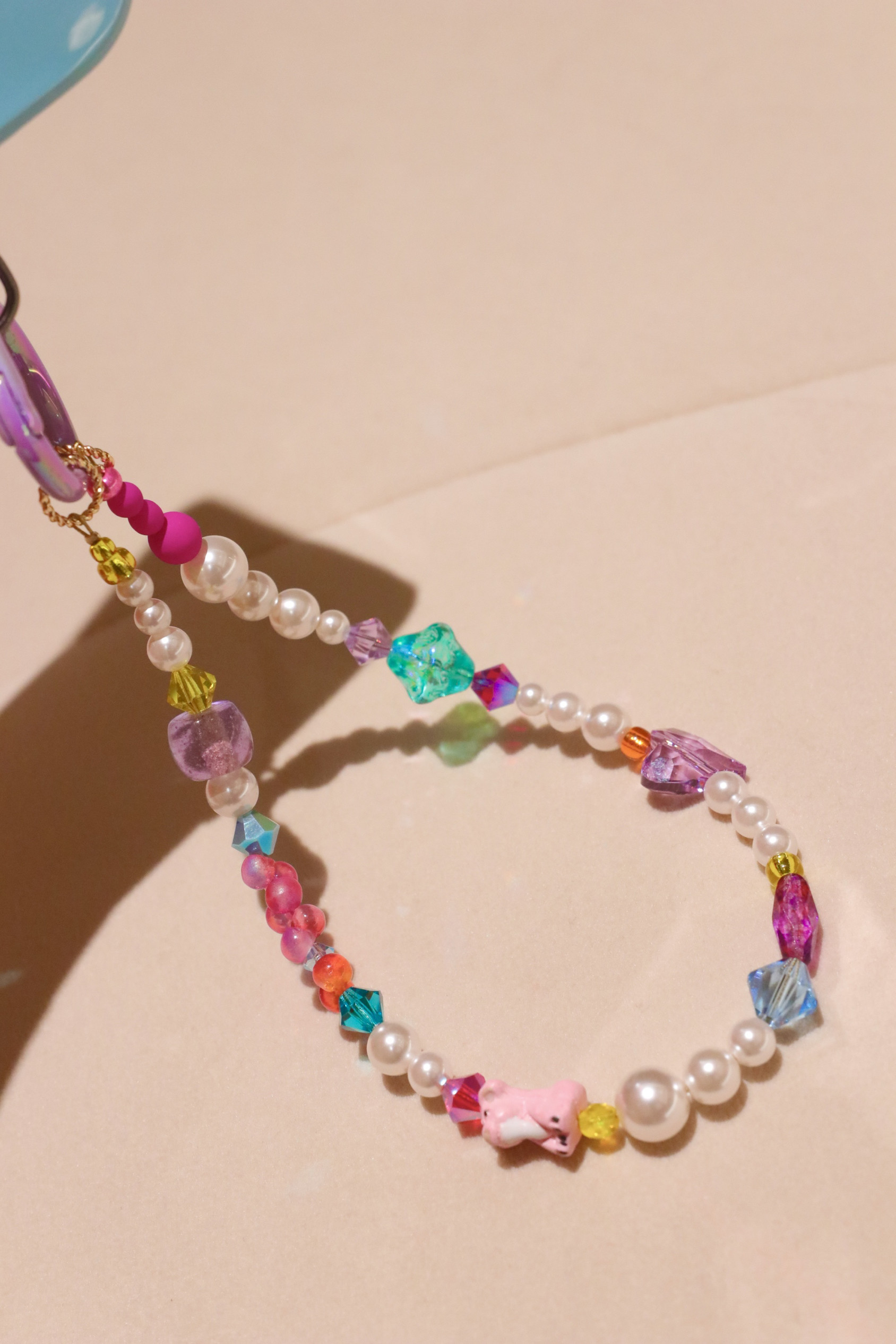 童趣系列原创手作时尚减龄施华洛水晶珍珠手机链可爱挂饰饰品精致