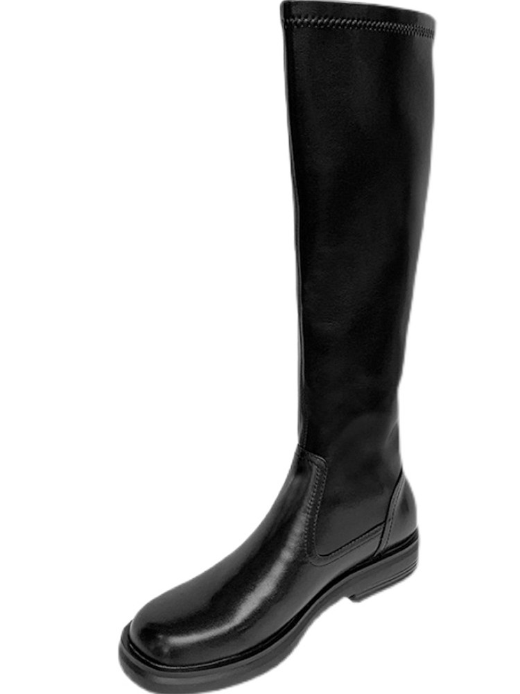 FUJI ORANGE WHITE BOOTS WOMENS 2025 NEW KNEE-LENGTH BOOTS SMALL ELASTIC BOOTS TALL SKINNY BOOTS