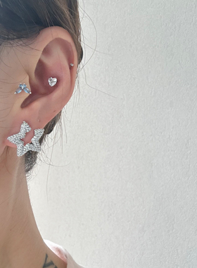 法式星星耳环女新款爆款高级感独特气质耳钉小众设计纯银耳饰