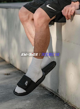 向往体育 Nike/耐克Offcourt男子魔术贴沙滩面包凉拖鞋DQ9624-001