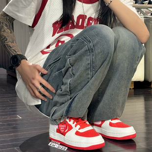 HV5165 向往体育Nike耐克Air 空军板鞋 1女子AF1白红经典 121 Force