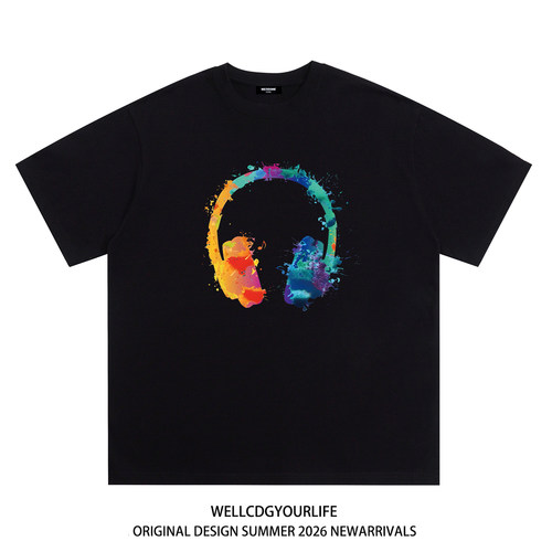 WE11DONECDG耳机印花短袖t恤