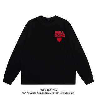 长袖 高街WELLDONE男女重磅宽松纯棉打底衫 T恤潮 CDG美式 WE11DONE