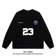 WE11DONE CDG潮牌WELLDONE字母印花男女纯棉宽松打底衫长袖t恤潮