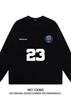 WE11DONE CDG潮牌WELLDONE字母印花男女纯棉宽松打底衫长袖t恤潮