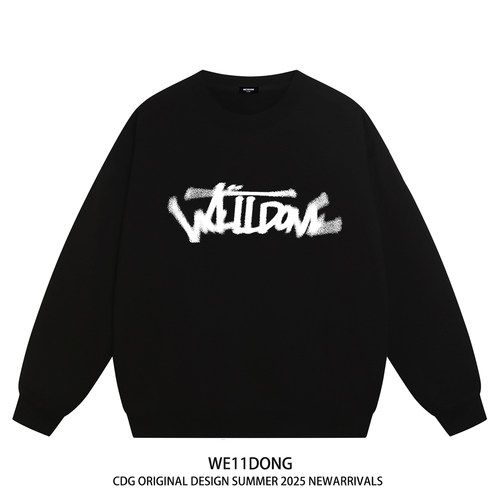 WE11DONE重磅宽松加绒圆领卫衣