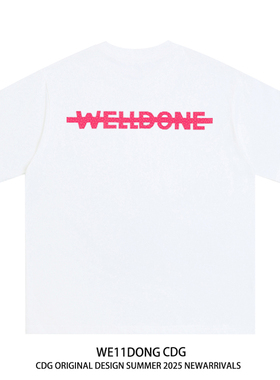 WE11DONE CDG小众潮牌美式夏季纯棉宽松男女情侣百搭半袖短袖T恤