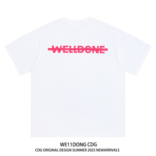 短袖 WE11DONE 纯棉宽松男女情侣百搭半袖 夏季 T恤 CDG小众潮牌美式