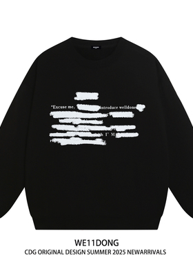 WE11DONE CDG小众潮牌WELLDONE美式高街男女宽松重磅加绒圆领卫衣