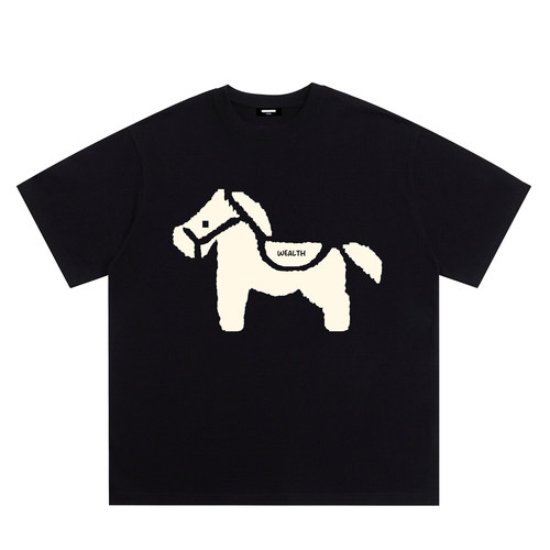 2026马年新款小马印花短袖T恤