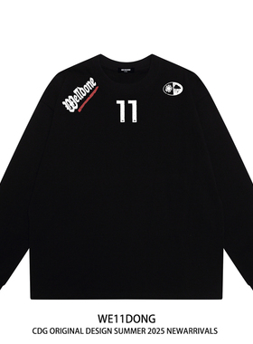 WE11DONE CDG小众潮牌高街美式WELLDONE重磅男女宽松纯棉长袖t恤