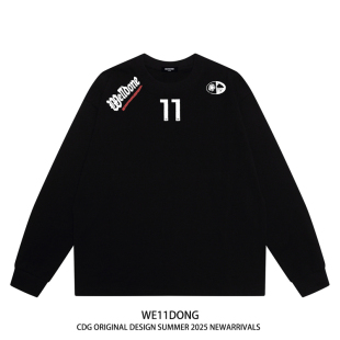 t恤 WELLDONE重磅男女宽松纯棉长袖 WE11DONE CDG小众潮牌高街美式
