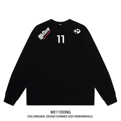 WE11DONE重磅宽松纯棉长袖t恤