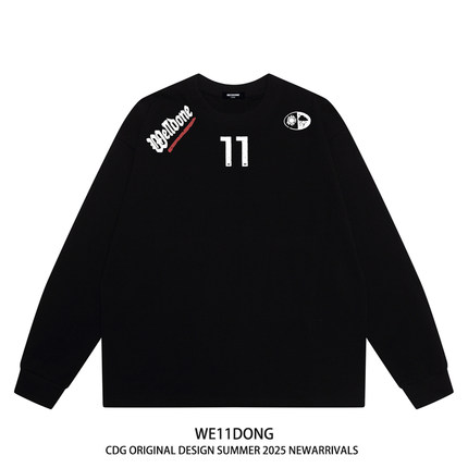 WE11DONE CDG小众潮牌高街美式WELLDONE重磅男女宽松纯棉长袖t恤