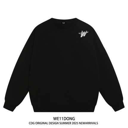 WE11DONE CDG小众潮牌W字母印花秋冬季男女重磅宽松加绒圆领卫衣