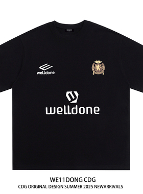 WE11DONE CDG小众潮牌美式高街WELLDONE重磅宽松纯棉短袖T恤男女