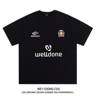 T恤男女 高街WELLDONE重磅宽松纯棉短袖 WE11DONE CDG小众潮牌美式