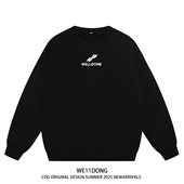 WE11DONE CDG美式 潮牌WELLDONE字母印花男女重磅宽松加绒圆领卫衣