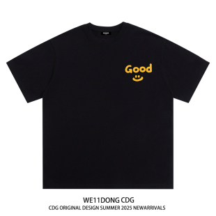 good笑脸宽松纯棉男女情侣短袖 夏季 t恤 CDG小众潮牌美式 WE11DONE