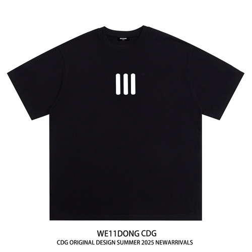 WE11DONECDG三条杠纯棉短袖t恤