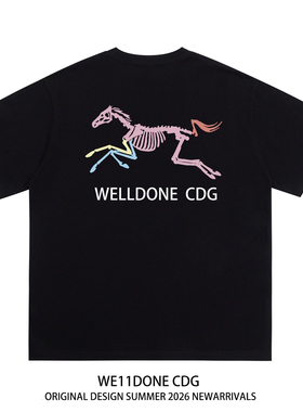 WE11DONE CDG小众潮牌WELLDONE美式高街男女重磅宽松纯棉短袖t恤