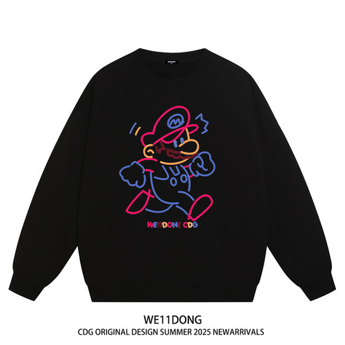 WE11DONE卡通马里奥印花圆领卫衣