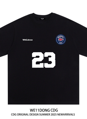 WE11DONE CDG小众潮牌WELLDONE字母印花男女情侣宽松纯棉短袖T恤