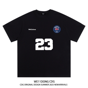 WE11DONE T恤 CDG小众潮牌WELLDONE字母印花男女情侣宽松纯棉短袖