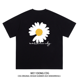 小雏菊印花男女宽松纯棉短袖 夏季 T恤ins CDG小众潮牌美式 WE11DONE