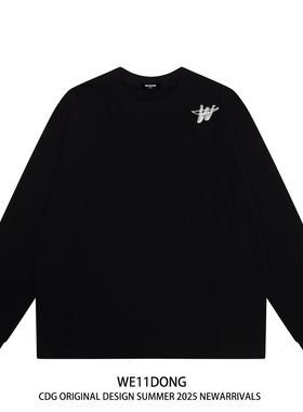 WE11DONE CDG潮牌WELLDONE美式高街W字母印花男女宽松纯棉长袖t恤