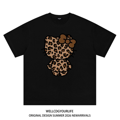 WE11DONECDG豹纹HelloKitty短袖