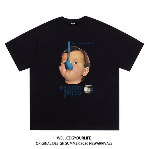 WE11DONECDG趣味男孩短袖t恤