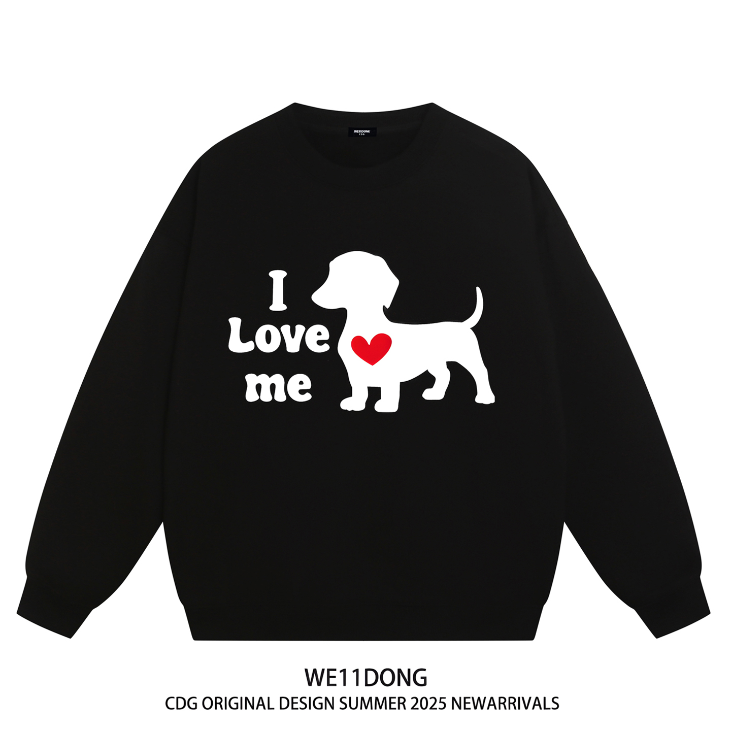 WE11DONE重磅宽松加绒圆领卫衣