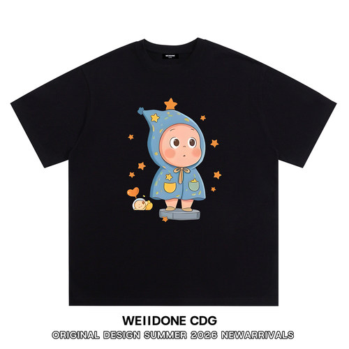 WE11DONECDG卡通星星人印花短袖
