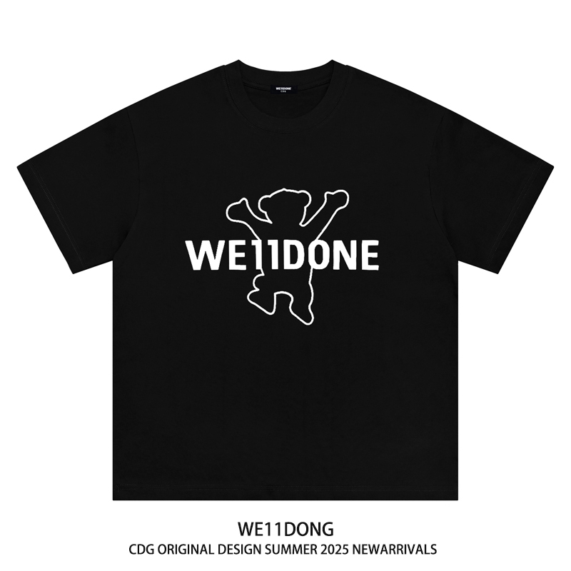 WE11DONE小熊纯棉短袖T恤男女