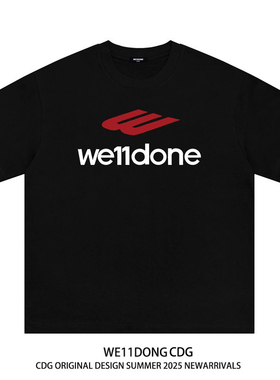 WE11DONE CDG小众潮牌美式夏季宽松WELLDONE男女情侣半袖短袖T恤