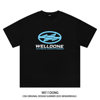 WE11DONE宽松纯棉男女短袖t恤