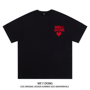 T恤ins 字母爱心印花男女宽松纯棉短袖 WE11DONE CDG小众设计感夏季