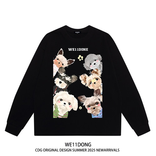 WE11DONE纯棉长袖t恤打底衫男女