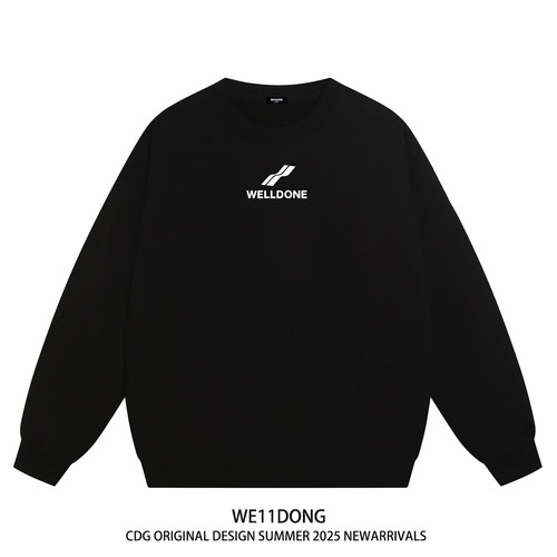 WE11DONE重磅宽松加绒圆领卫衣