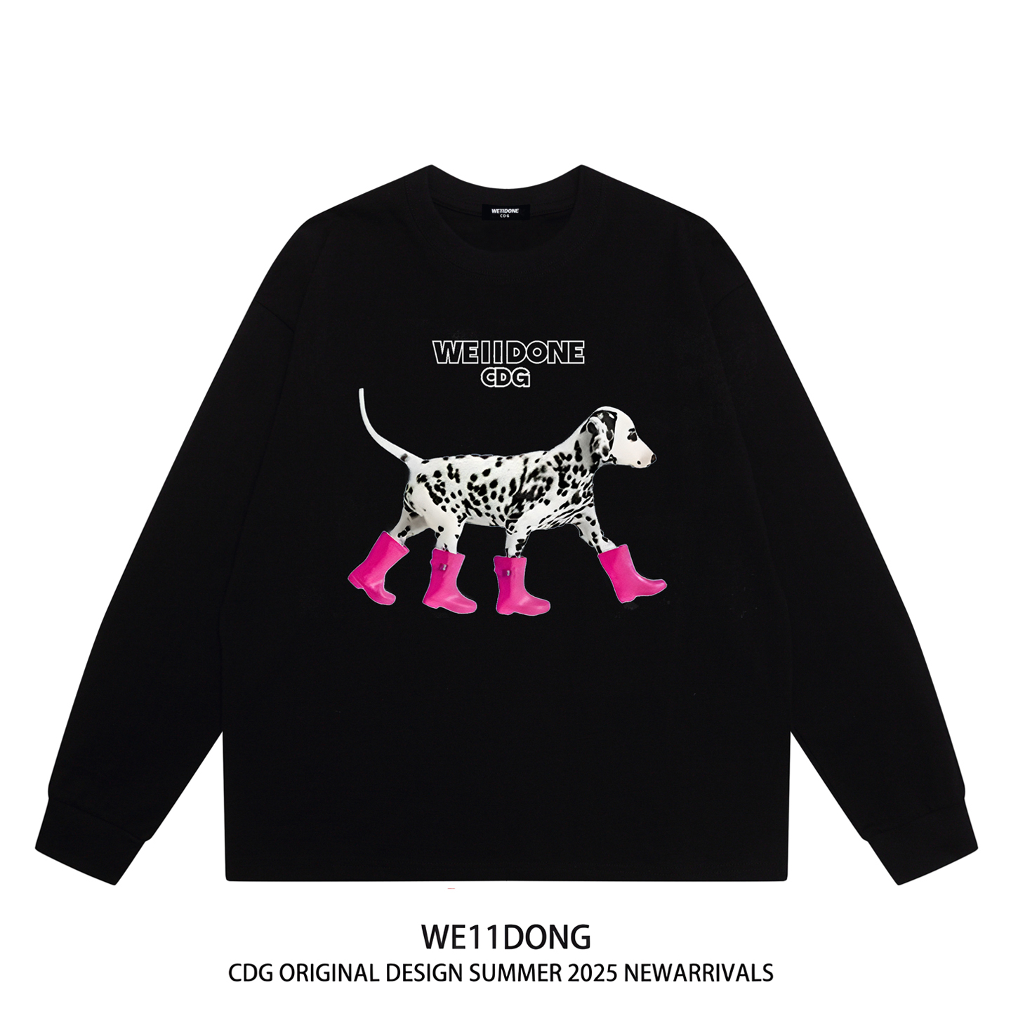 WE11DONE斑点狗纯棉长袖T恤男女