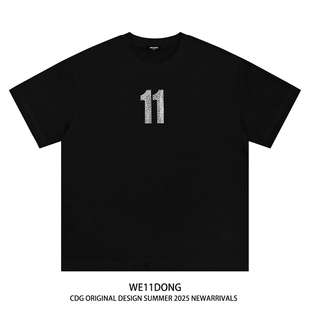 WE11DONE T恤ins CDG小众潮牌数字11印花男女休闲宽松百搭纯棉短袖
